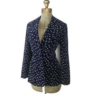 Custom made Fitted Velvet jacket Floral Ptint blazer sz.XS